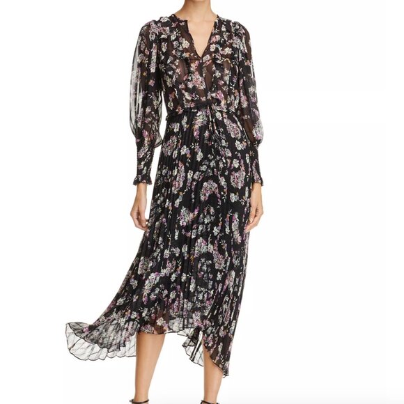 Rebecca Taylor Sheer Chiffon Floral Paisley Dress - Picture 1 of 7